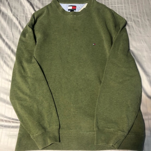 Vintage Tommy Hilfiger Green Long Sleeve Shirt/Sweater - Picture 1 of 3